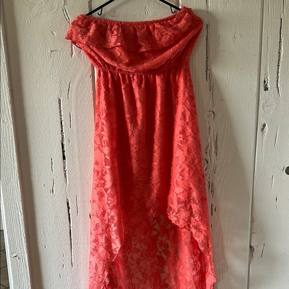 Trixxi Vibrant Orange Lace Dress